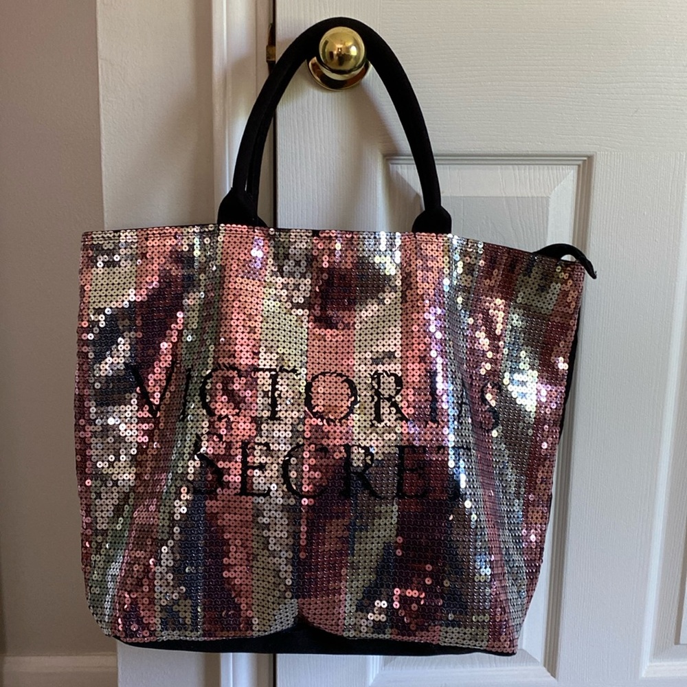 Victoria Secret Sequence Tote overnight bag 15” x 20”